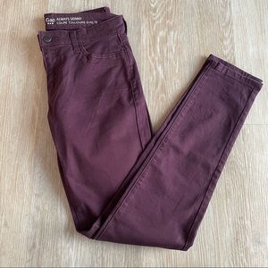 Gap Burgundy Red Eggplant ALWAYS SKINNY Pants in 0 Regular